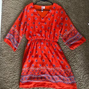 Half sleeve coral dress